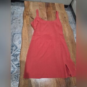 Abercrombie & Fitch Coral Red Zip-Back Dress
